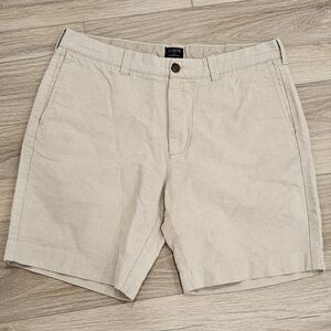 J. Crew Men's Beige Gramercy Cotton Shorts Size 34